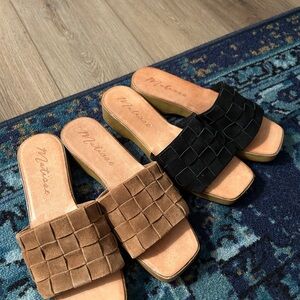 Set of 2 Pairs of Matisse Hamptons Clog Sandal in Tobacco + Black 8 NWOT